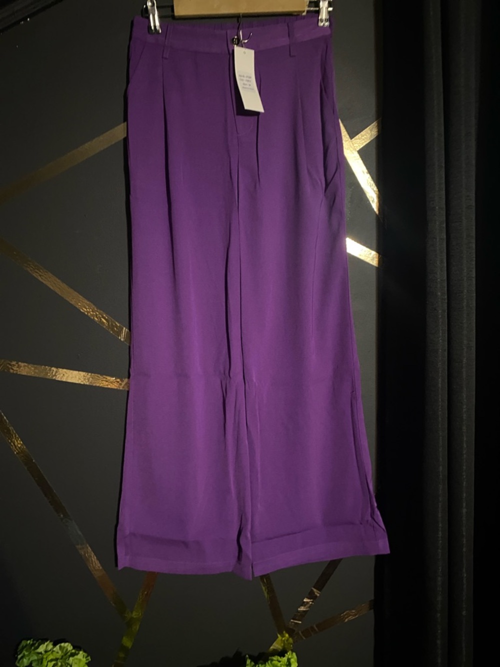 Purple Wide-Leg Women's Pants